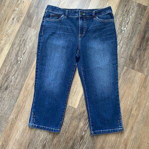 Bandolino Mandie Women’s 12 Blue Denim Capri Jeans High Rise Casual